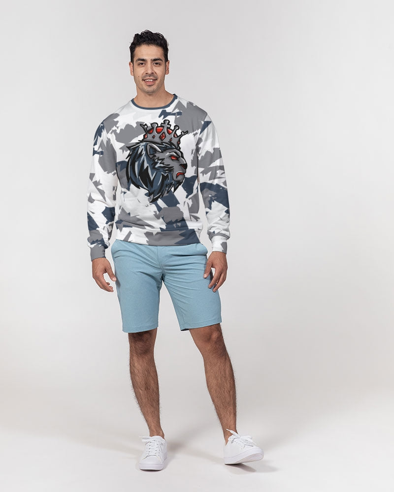 French Blue 13’s (French Blue/White/Grey) Men's Classic French Terry Crewneck Pullover