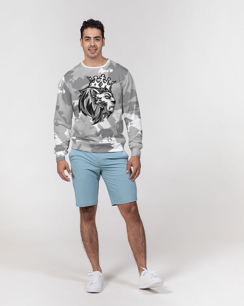 Stealth Grey 1’s and 12’s (White/Multi) Men's Classic French Terry Crewneck Pullover