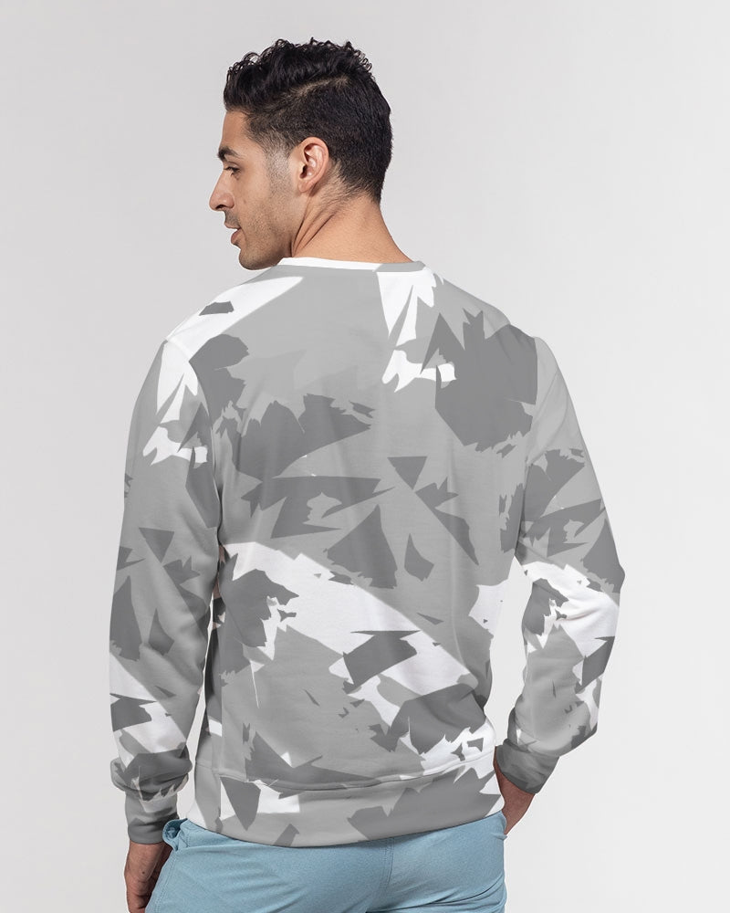 Stealth Grey 1’s and 12’s (White/Multi) Men's Classic French Terry Crewneck Pullover