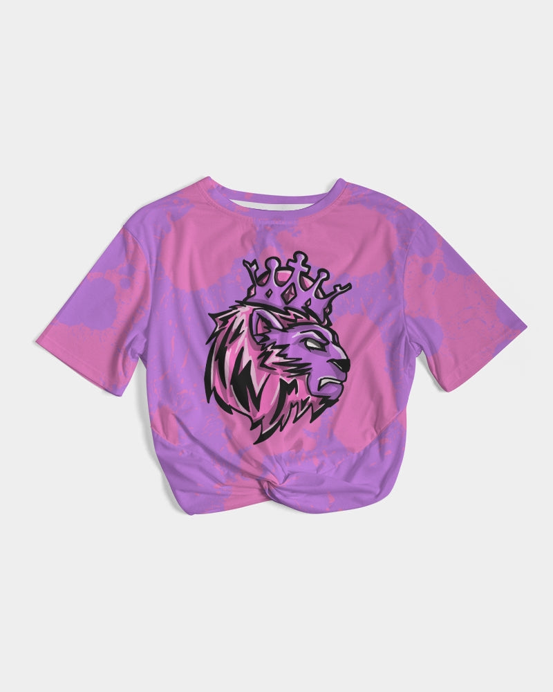 Queens (Purple/Pink) Women's Twist-Front Cropped Tee