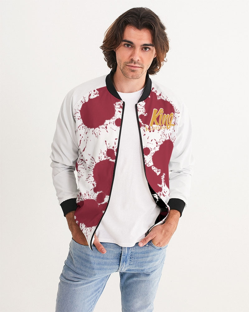 Cardinal 3’s (White/Red Splatter) Men's Bomber Jacket