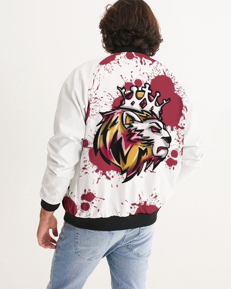 Cardinal 3’s (White/Red Splatter) Men's Bomber Jacket