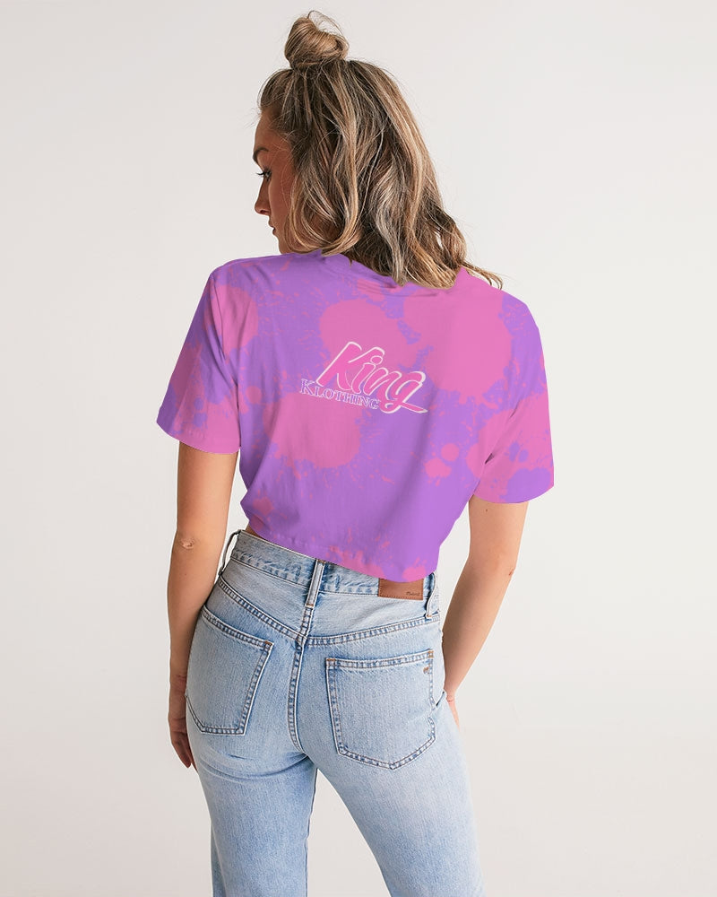 Queens (Purple/Pink) Women's Twist-Front Cropped Tee
