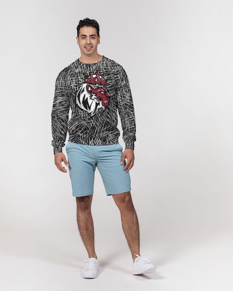 Lost and Found 1’s (Cracked Black) Men's Classic French Terry Crewneck Pullover