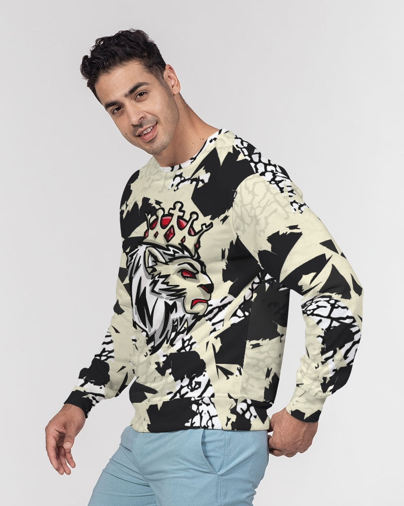Reimaged 3’s (Elephant print Multi) Men's Classic French Terry Crewneck Pullover
