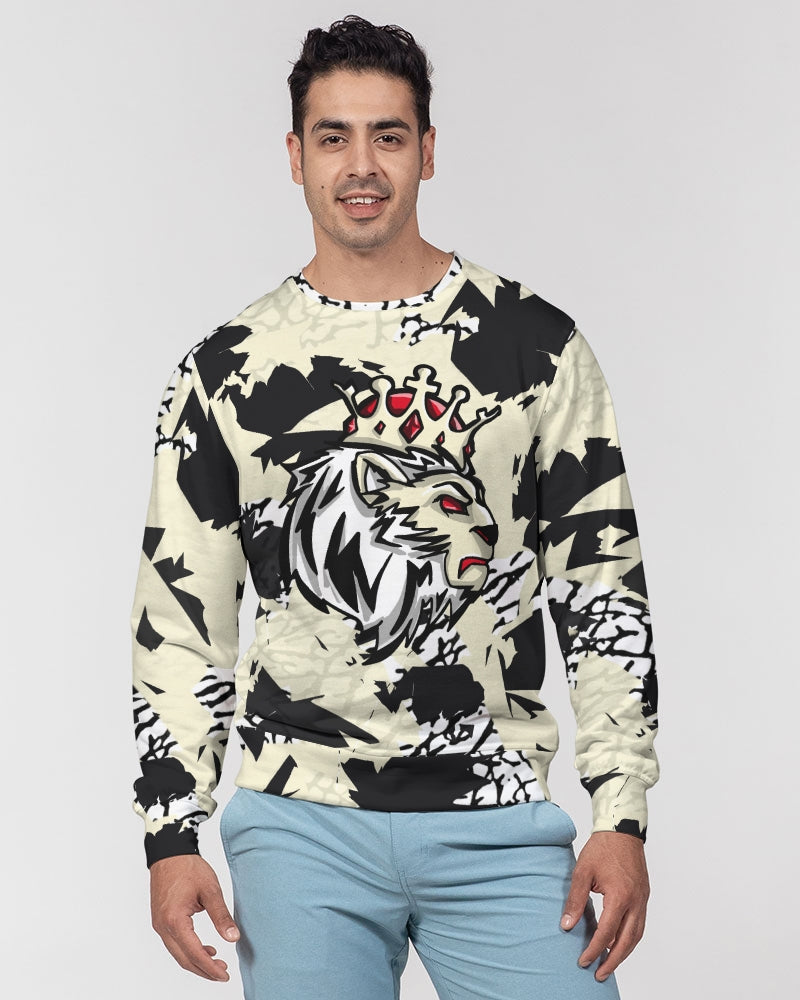 Reimaged 3’s (Elephant print Multi) Men's Classic French Terry Crewneck Pullover