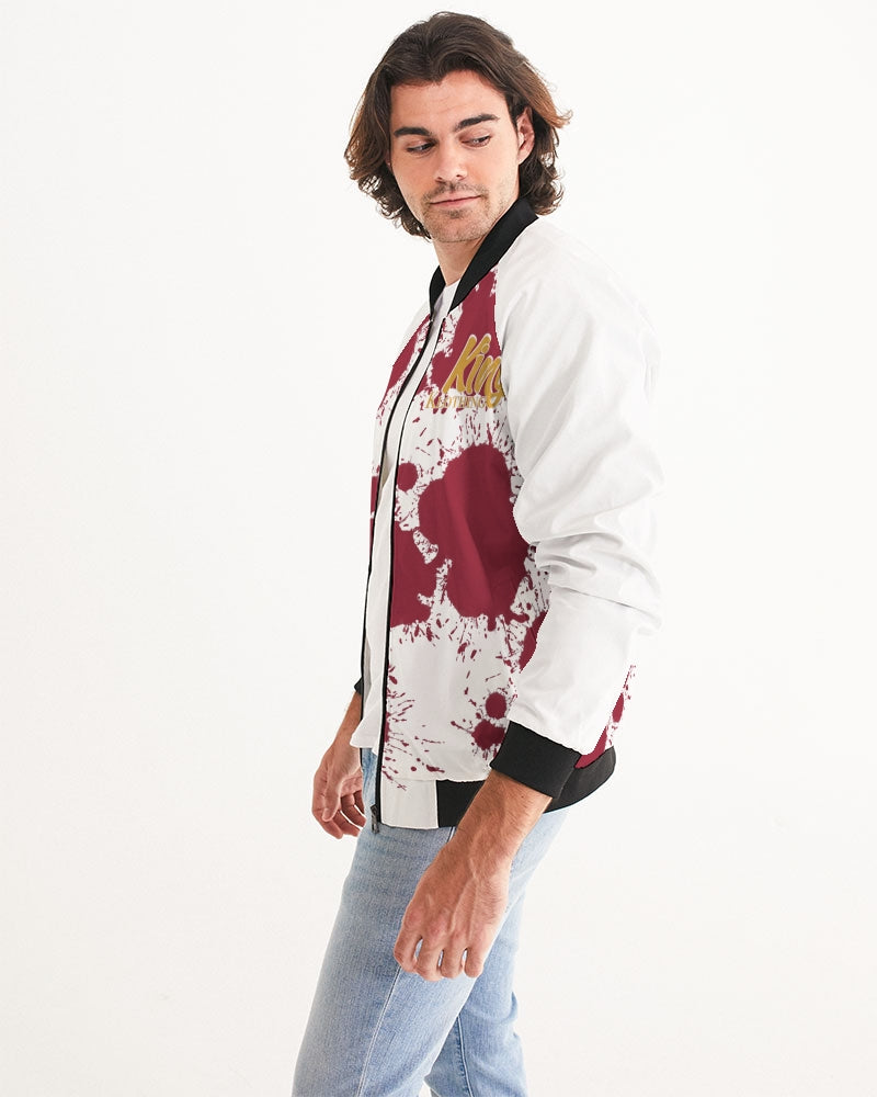 Cardinal 3’s (White/Red Splatter) Men's Bomber Jacket