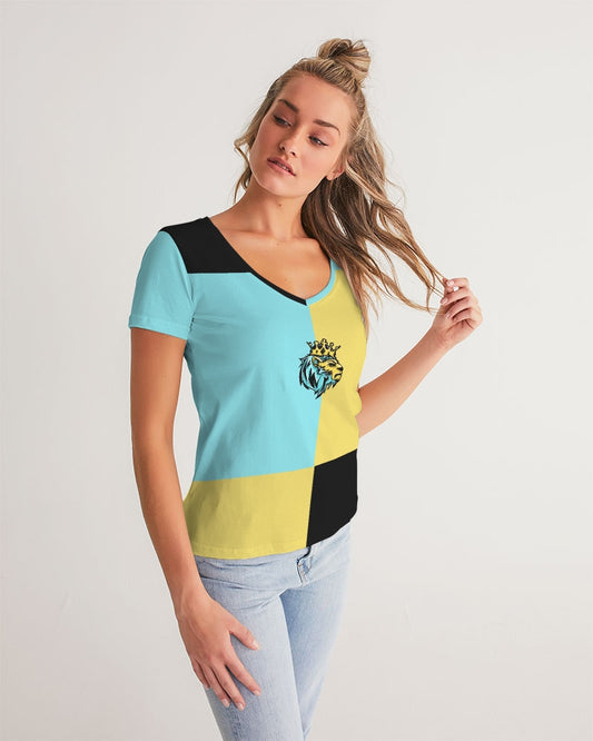 Aqua 5’s (Square) Women's V-Neck Tee