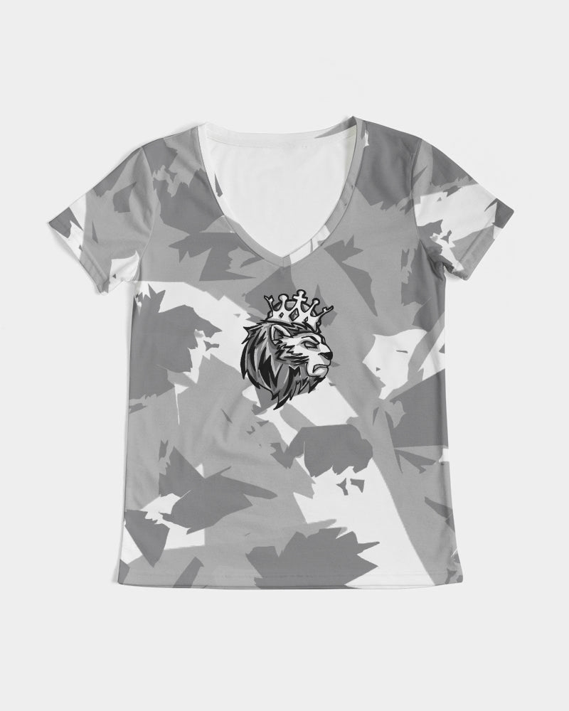 Stealth Grey 1’s and 12’s (White/Multi) Women's V-Neck Tee