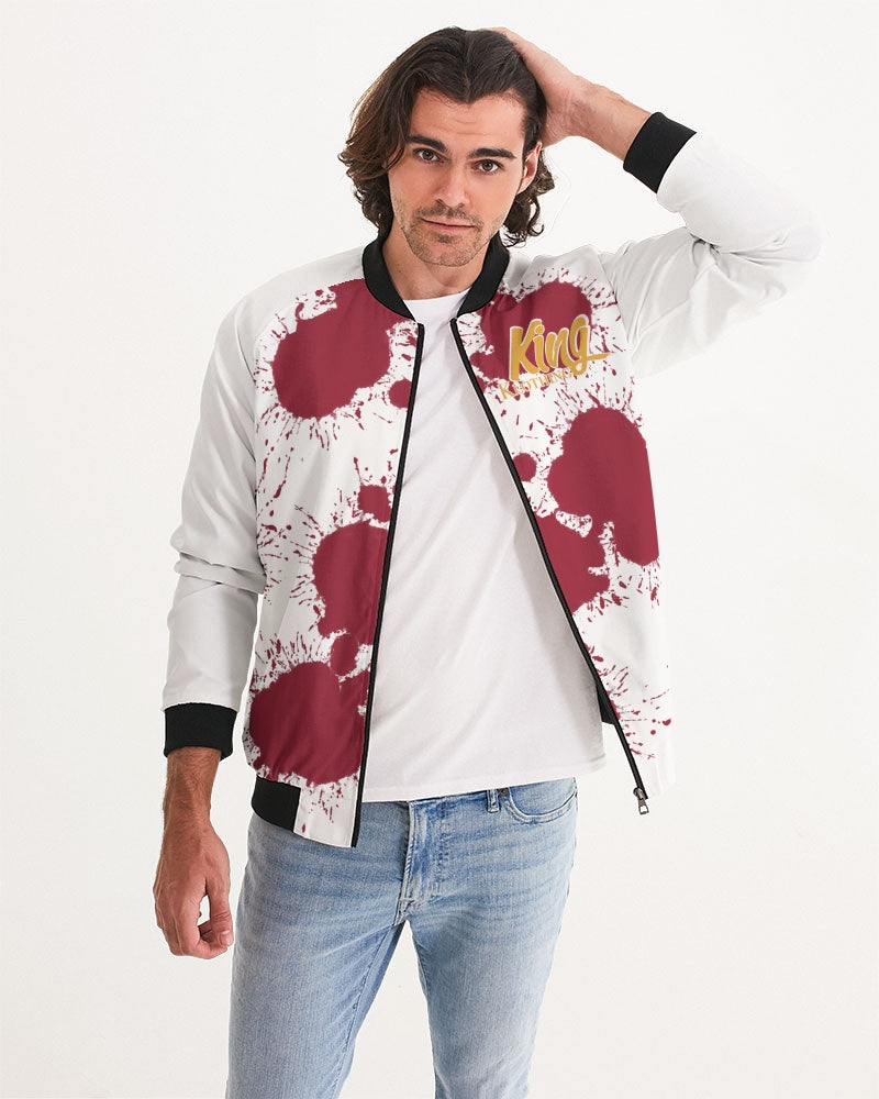 Cardinal 3’s (White/Red Splatter) Men's Bomber Jacket