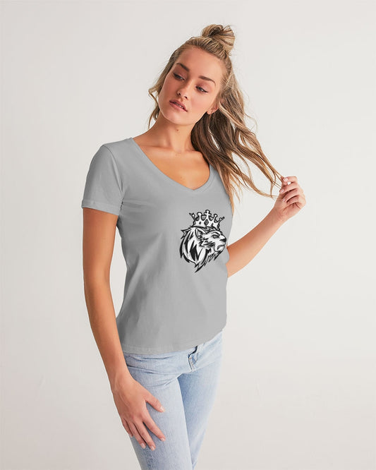 Stealth Grey 1’s & 12’s (Grey) Women's V-Neck Tee