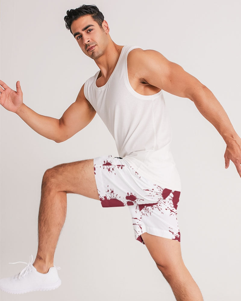 Cardinal 3’s (White/Red Splatter) Men's Jogger Shorts