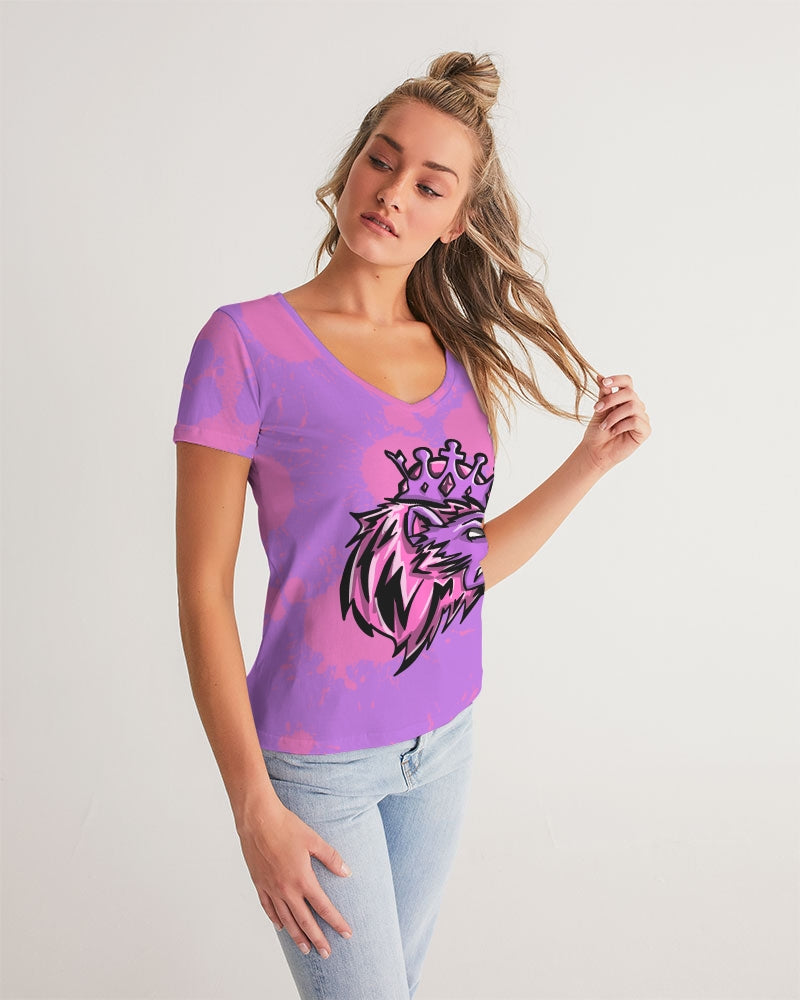 Queens (Purple/Pink) Women's V-Neck Tee