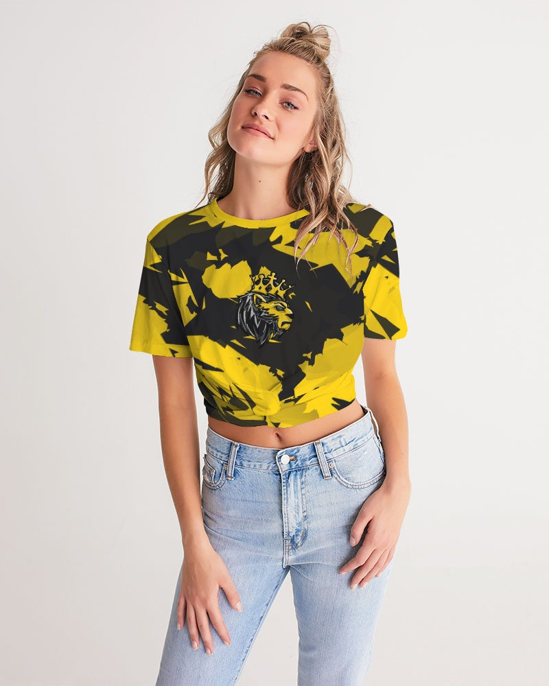 Thunder 4’s (Multi) Women's Twist-Front Cropped Tee