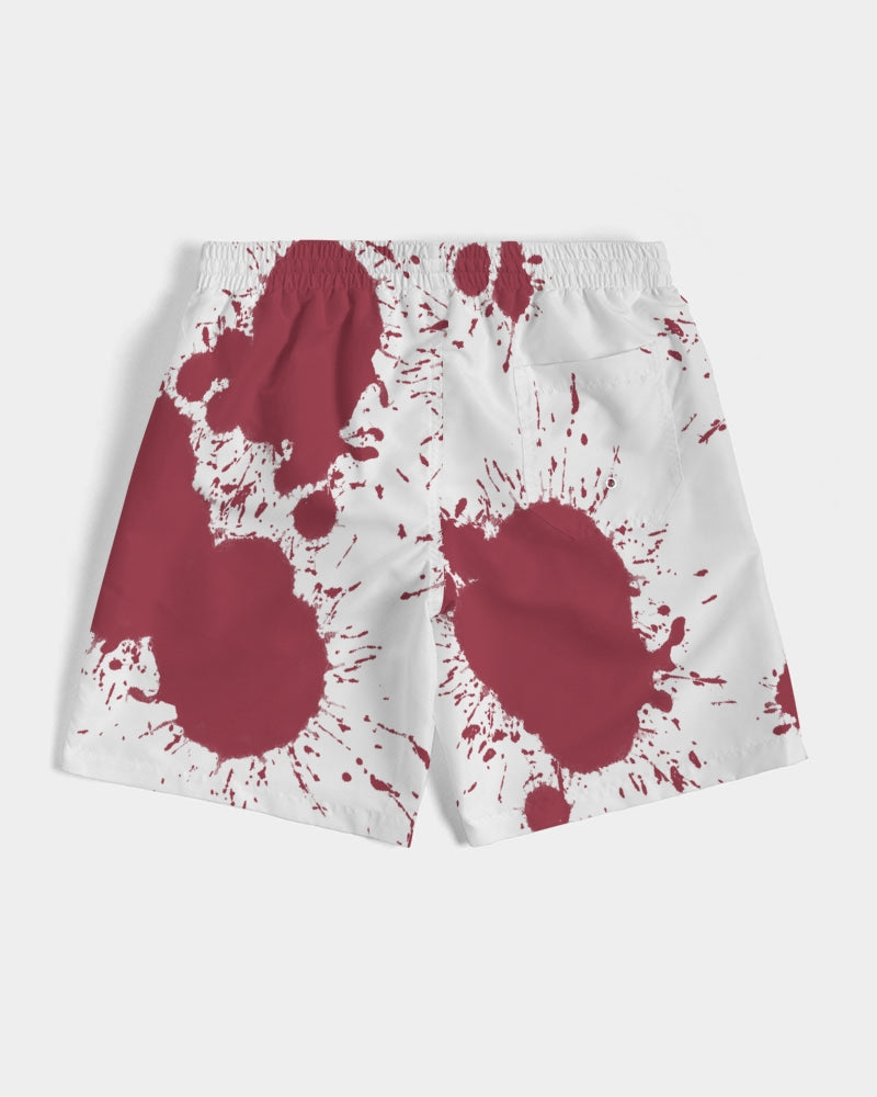 Cardinal 3’s (White/Red Splatter) Men's Swim Trunk