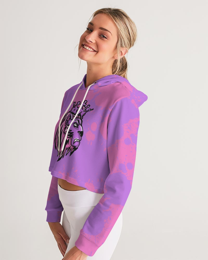 Queens (Purple/Pink) Women's Cropped Hoodie