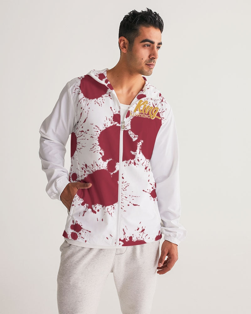 Cardinal 3’s (White/Red Splatter) Men's Windbreaker