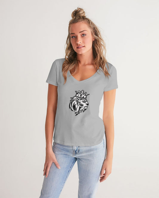 Stealth Grey 1’s & 12’s (Grey) Women's V-Neck Tee