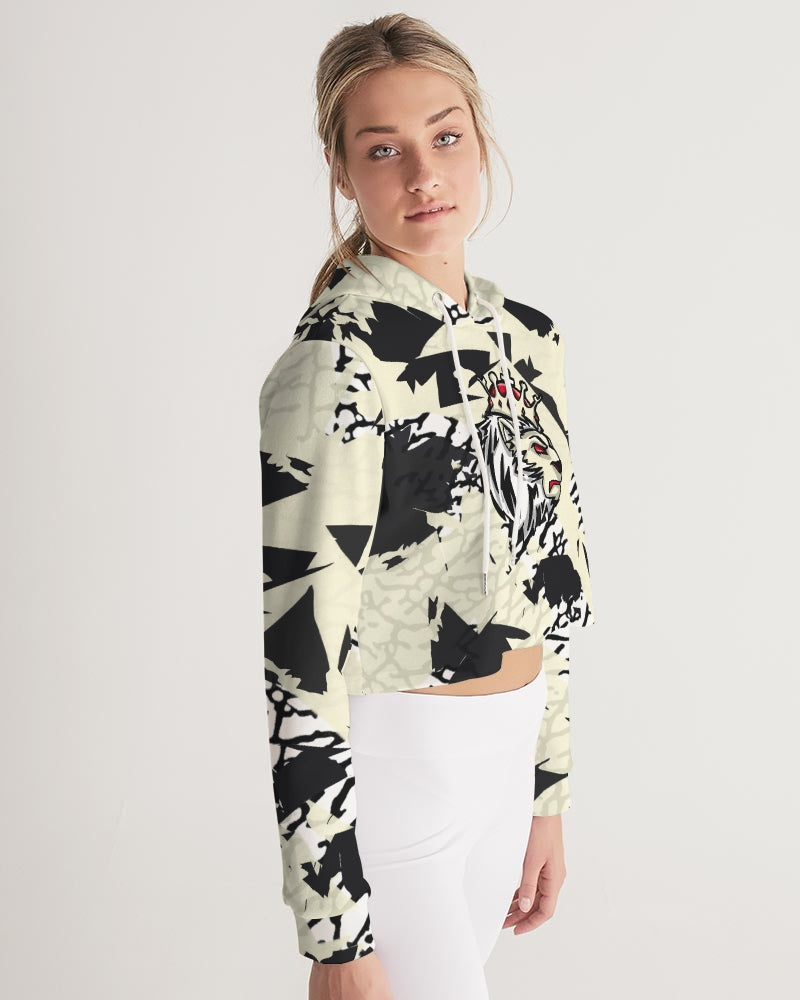 Reimaged 3’s (Elephant print Multi) Women's Cropped Hoodie