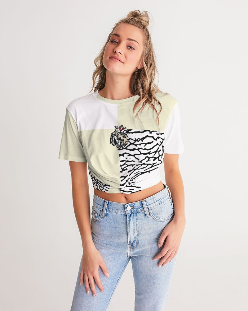 Reimaged 3’s (Square) Women's Twist-Front Cropped Tee