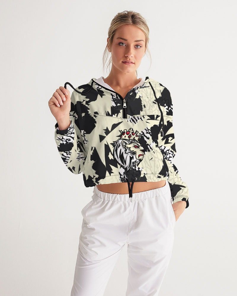 Reimaged 3’s (Elephant print Multi) Women's Cropped Windbreaker