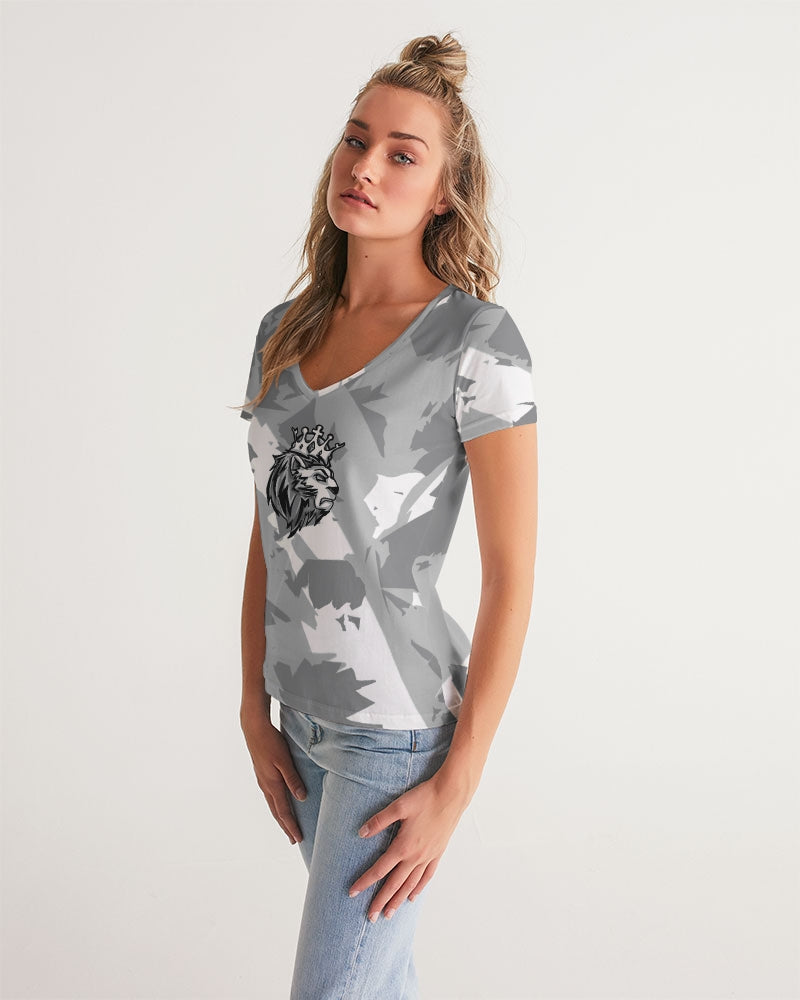 Stealth Grey 1’s and 12’s (White/Multi) Women's V-Neck Tee
