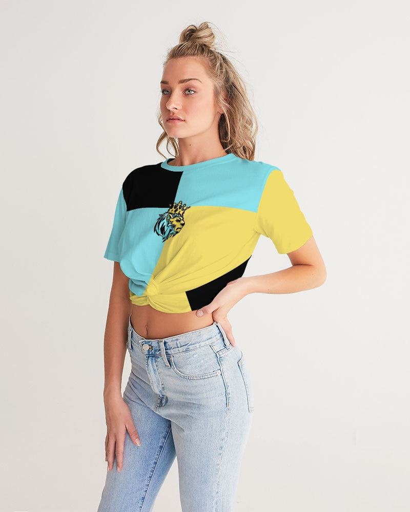 Aqua 5’s (Square) Women's Twist-Front Cropped Tee