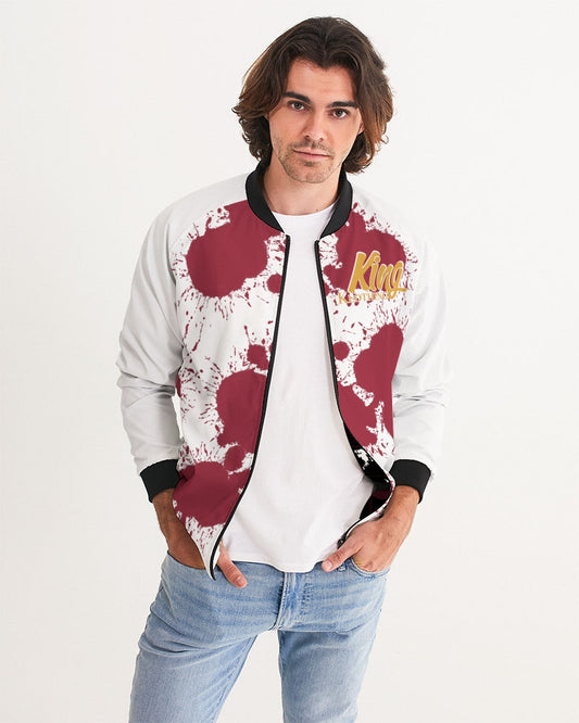 Cardinal 3’s (White/Red Splatter) Men's Bomber Jacket