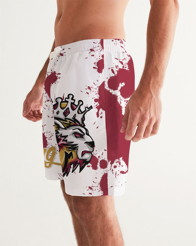 Cardinal 3’s (White/Red Splatter) Men's Swim Trunk