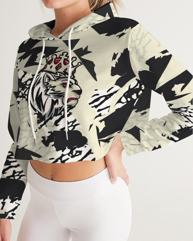 Reimaged 3’s (Elephant print Multi) Women's Cropped Hoodie