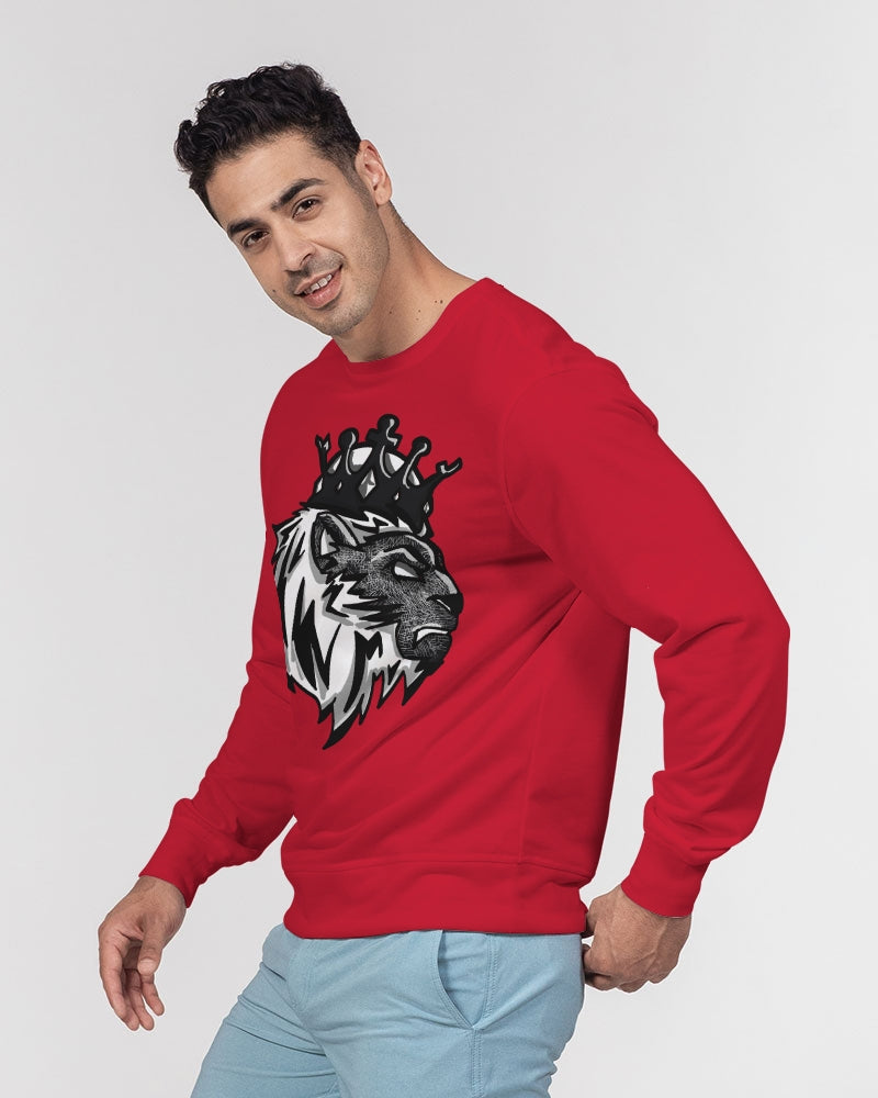 Lost and Found 1’s (Red) Men's Classic French Terry Crewneck Pullover