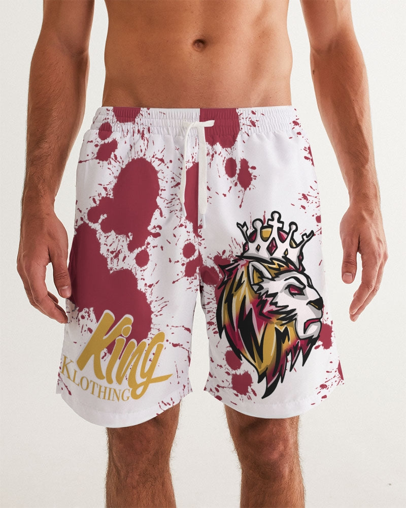 Cardinal 3’s (White/Red Splatter) Men's Swim Trunk