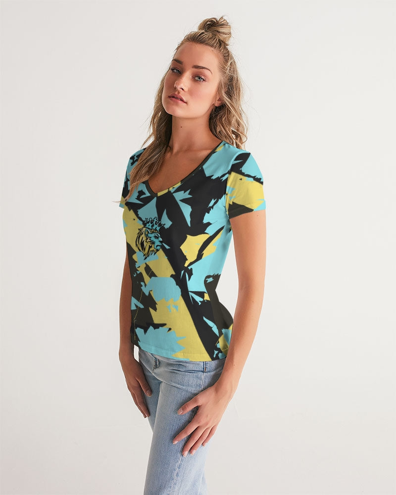 Aqua 5’s (Multi) Women's V-Neck Tee