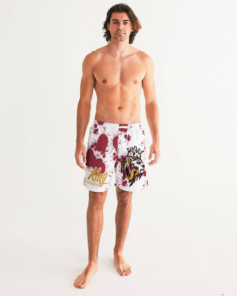 Cardinal 3’s (White/Red Splatter) Men's Swim Trunk