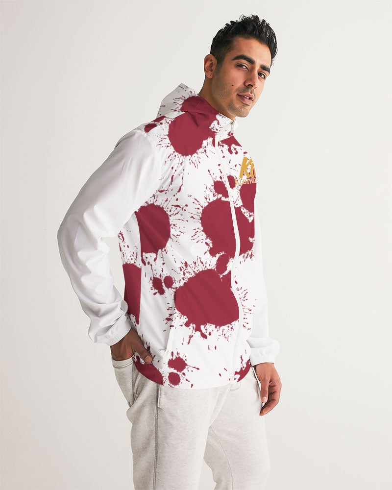 Cardinal 3’s (White/Red Splatter) Men's Windbreaker