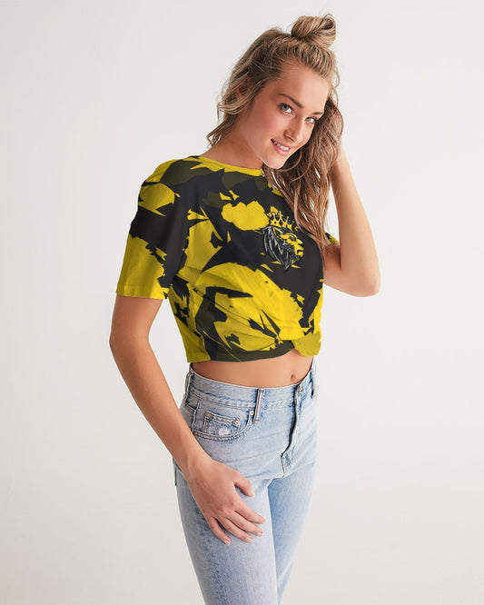 Thunder 4’s (Multi) Women's Twist-Front Cropped Tee