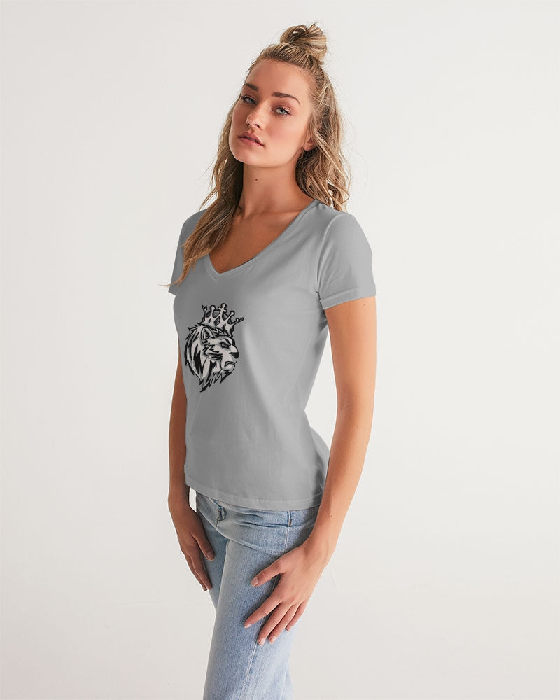 Stealth Grey 1’s & 12’s (Grey) Women's V-Neck Tee