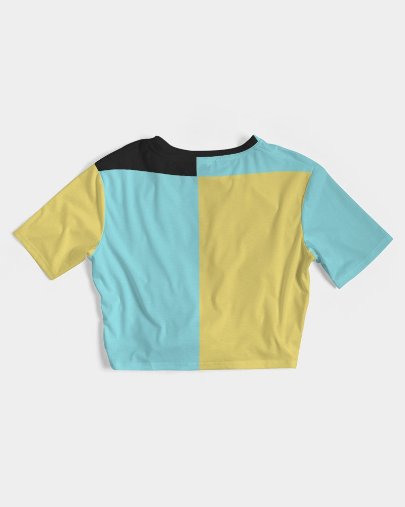 Aqua 5’s (Square) Women's Twist-Front Cropped Tee