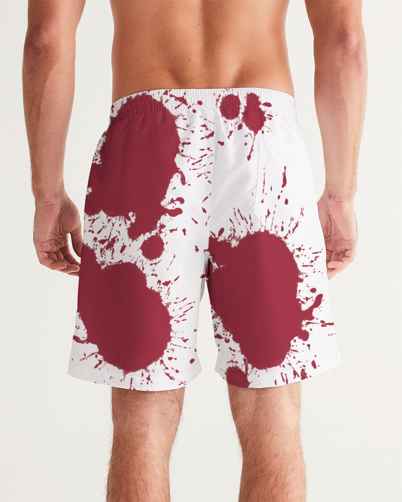 Cardinal 3’s (White/Red Splatter) Men's Swim Trunk