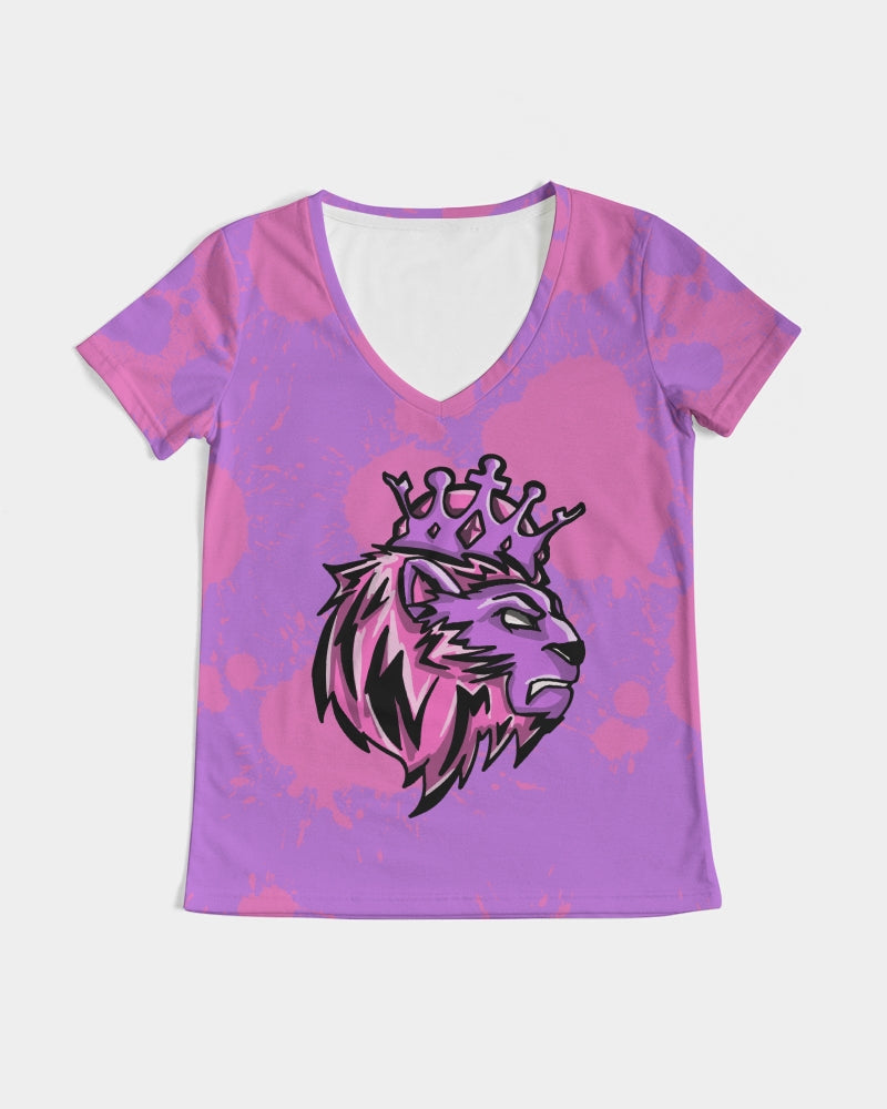 Queens (Purple/Pink) Women's V-Neck Tee