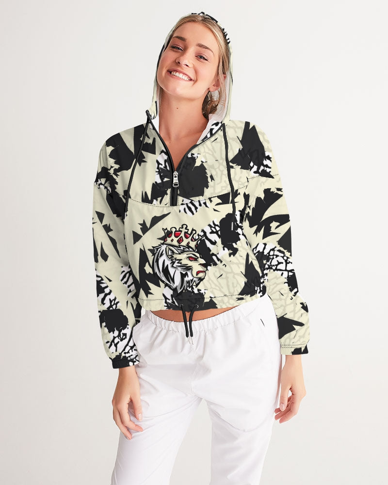 Reimaged 3’s (Elephant print Multi) Women's Cropped Windbreaker