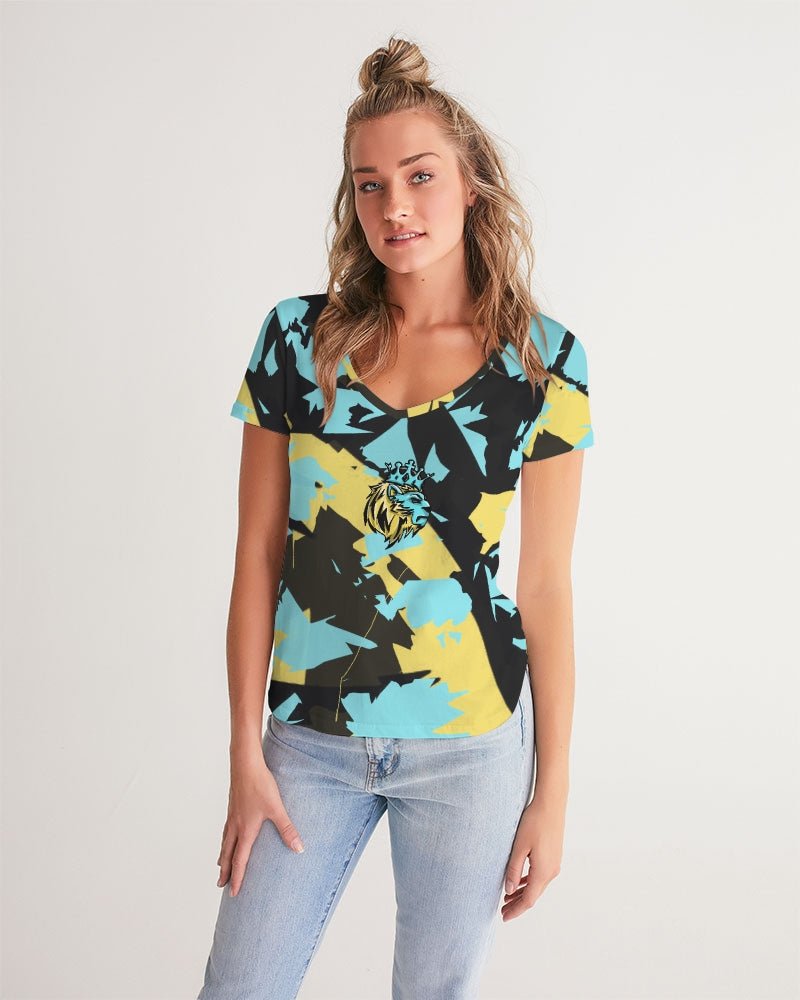 Aqua 5’s (Multi) Women's V-Neck Tee