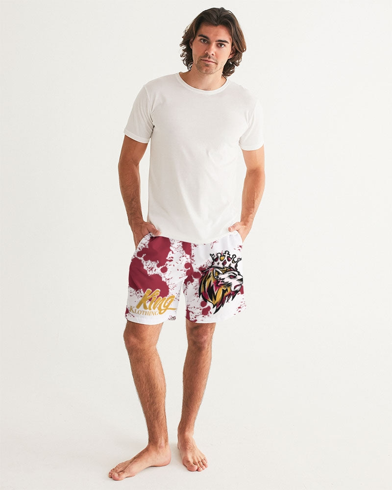 Cardinal 3’s (White/Red Splatter) Men's Swim Trunk