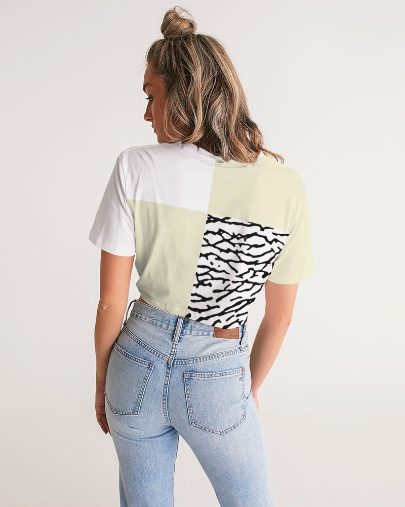 Reimaged 3’s (Square) Women's Twist-Front Cropped Tee