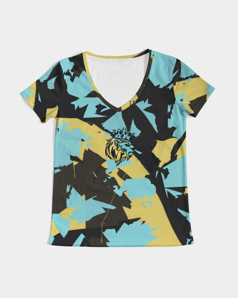 Aqua 5’s (Multi) Women's V-Neck Tee