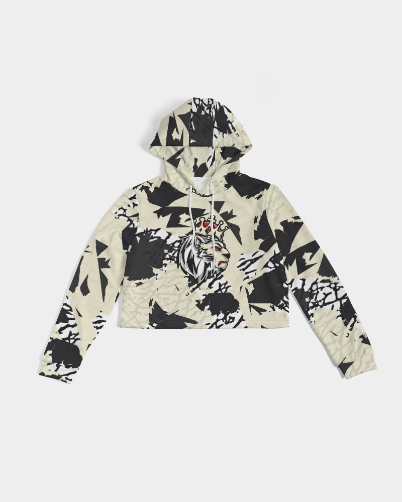 Reimaged 3’s (Elephant print Multi) Women's Cropped Hoodie