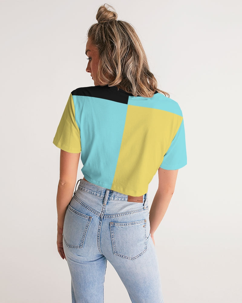 Aqua 5’s (Square) Women's Twist-Front Cropped Tee