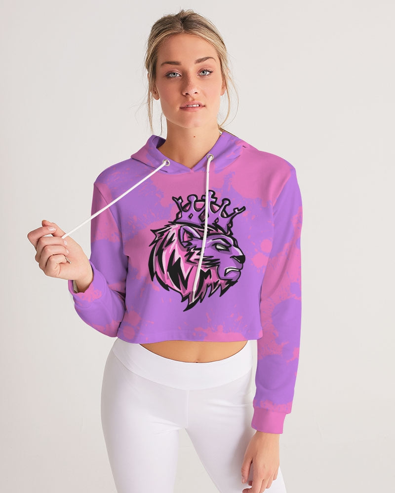 Queens (Purple/Pink) Women's Cropped Hoodie