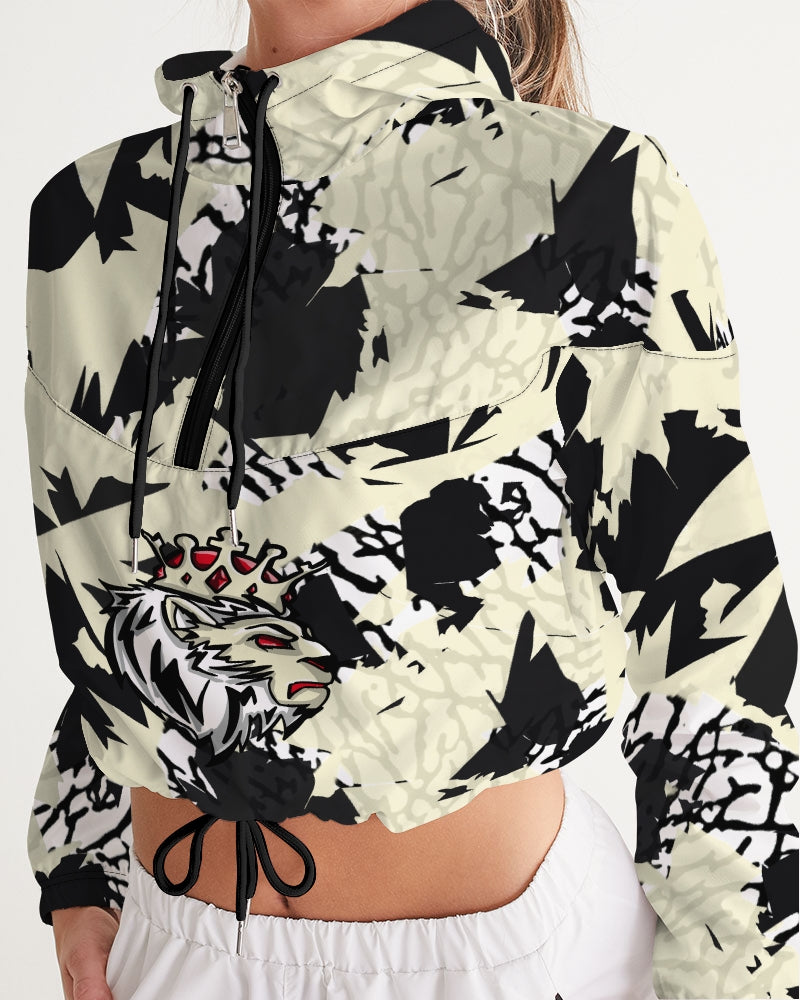 Reimaged 3’s (Elephant print Multi) Women's Cropped Windbreaker