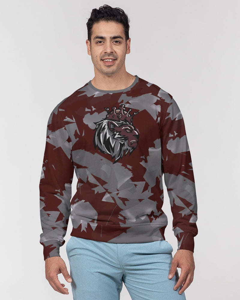 Burgundy 5’s (Multi) Men's Classic French Terry Crewneck Pullover